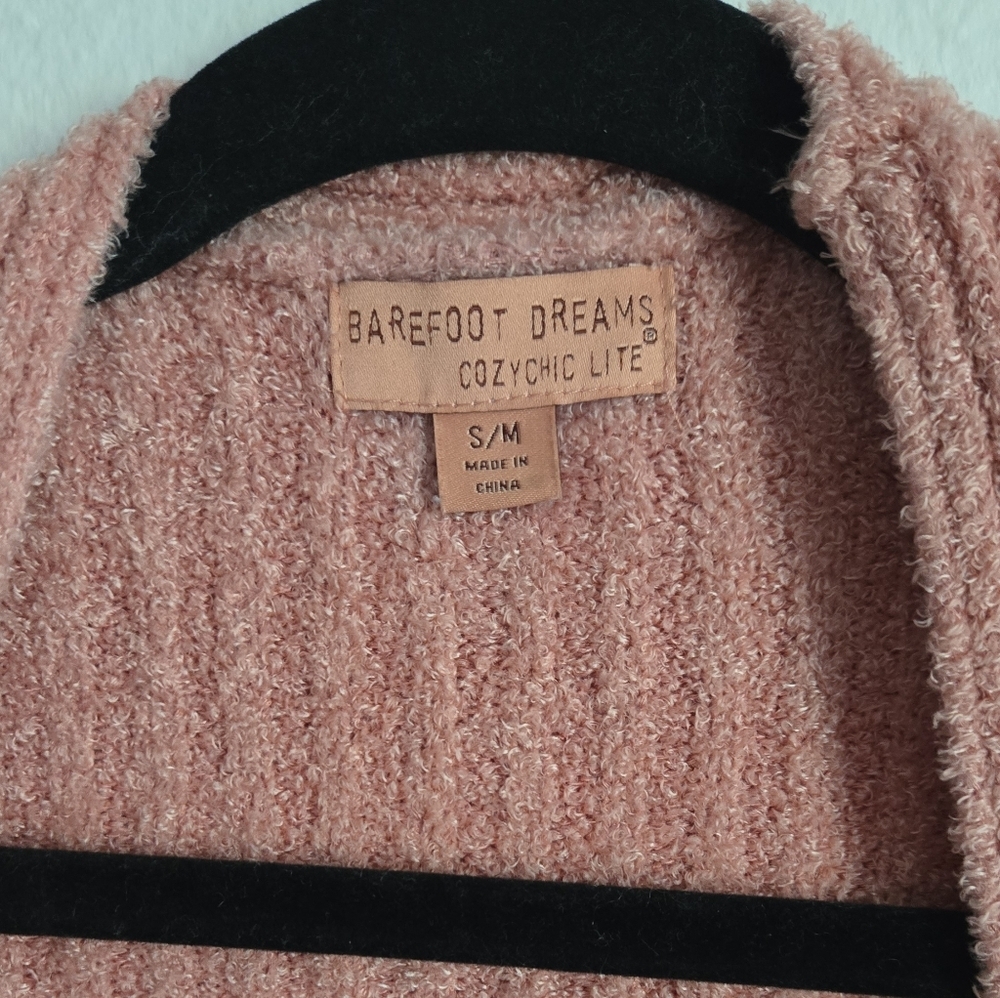 Barefoot Dreams Cozychic Lite Ribbed Cardigan Peach Coral Size S/M - Picture 2 of 6